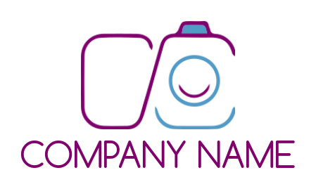 photography logo template line art camera lens