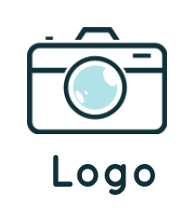 photography logo line art camera with shiny lens