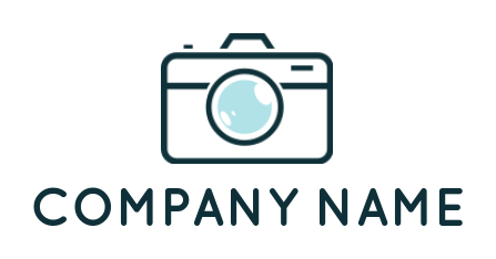 photography logo line art camera with shiny lens