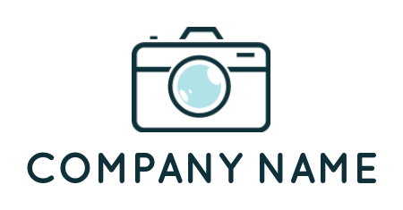 photography logo line art camera with shiny lens