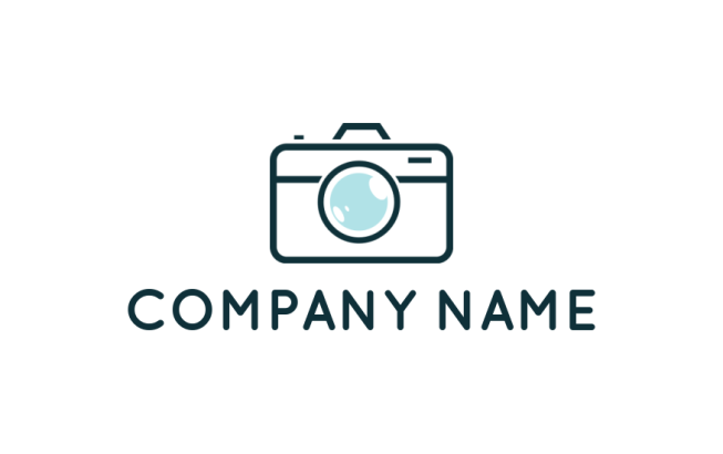 photography logo icon line art camera with shiny lens - logodesign.net