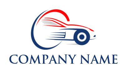 auto logo maker line art car in swoosh