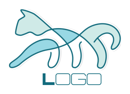 make an animal and pet logo with a line art cat 