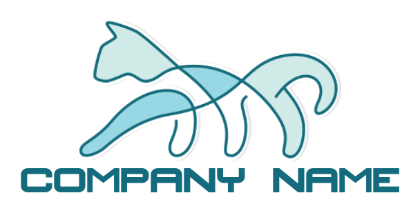 animal and pet logo image with line art cat - logodesign.net