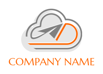 make an internet logo line art cloud with arrow - logodesign.net