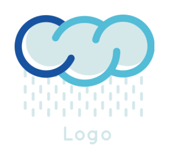 Design a Letter C logo cloud with rain in letter C 