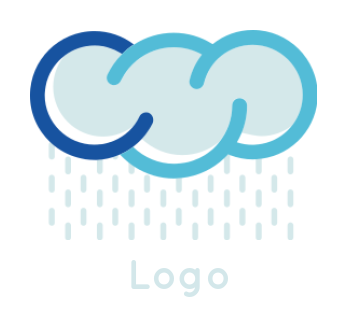 line art cloud with rain forming letter C