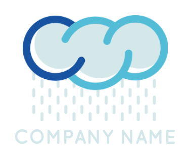 Design a Letter C logo cloud with rain in letter C 