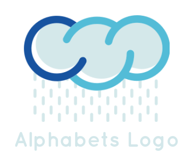 Design a Letter C logo cloud with rain in letter C 