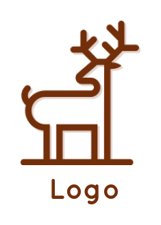 make an animal logo line art deer with antlers - logodesign.net