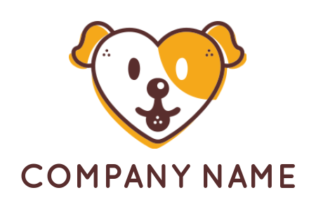 make an pet logo line art dog in heart shape - logodesign.net