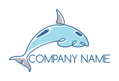 design a pet logo line art dolphin - logodesign.net