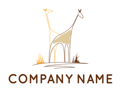 make an animal logo line art giraffes - logodesign.net