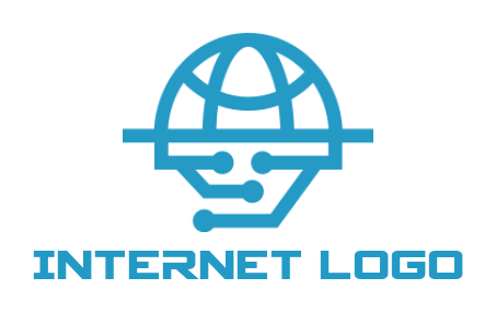 make an IT logo line art globe merged with tech wires