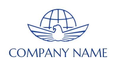 pet logo template line art globe with eagle - logodesign.net