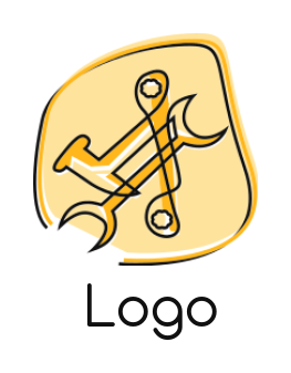 Handyman logo line art hammer wrenches