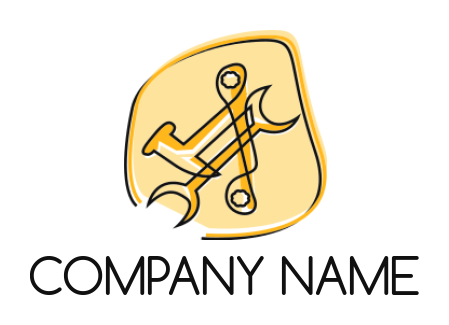 Handyman logo line art hammer wrenches