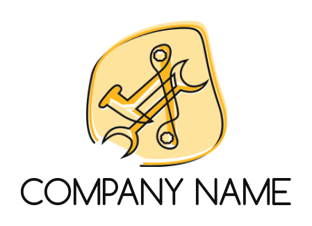 handyman logo template line art hammer and wrenches - logodesign.net