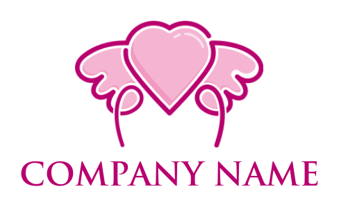 create a dating logo heart forming open wings