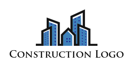 make a real estate logo line art high rise buildings