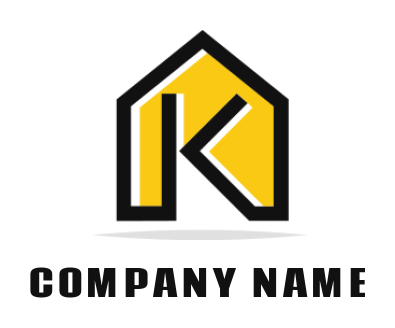 alphabets logo line art home with Letter K