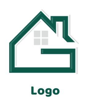 Letter G logo maker home line art inside letter G 