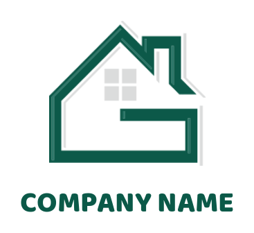 Letter G logo maker home line art inside letter G 