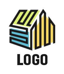 make a real estate logo symbol line art house