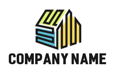 make a real estate logo symbol line art house