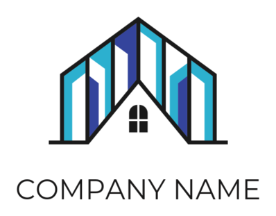 real estate logo line art house with buildings