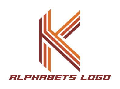 alphabets logo maker line art forming Letter K