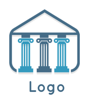 law firm logo template line art justice court building - logodesign.net