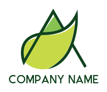 Letter A logo line leaf creating letter A