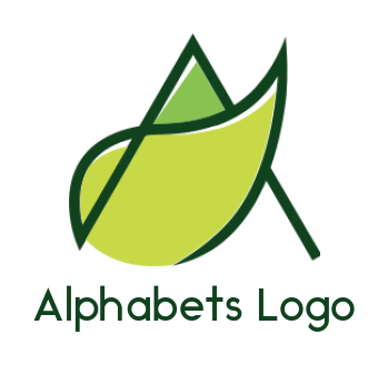 Letter A logo line leaf creating letter A