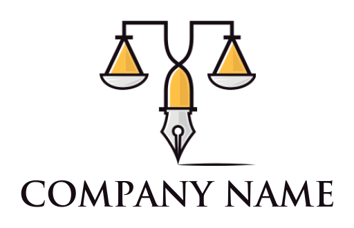 attorney logo legal scale merged with pen nib