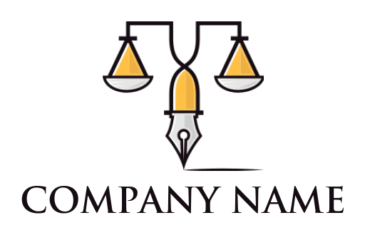 attorney logo legal scale merged with pen nib