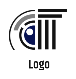 make an internet logo line art lens with pillar