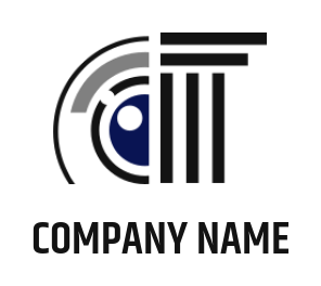 make an internet logo line art lens with pillar