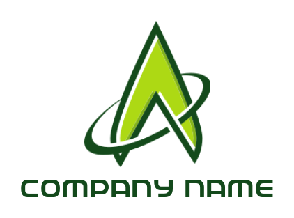Letter A logo line letter A creating leaf swoosh