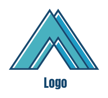alphabets logo line art A forming mountains