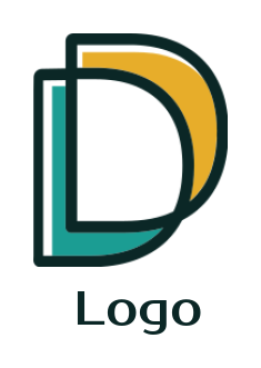 Create a Letter D logo line art forming letter D 