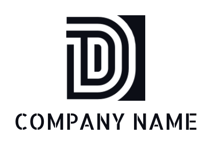 Letter D logo symbol square shape forming letter D