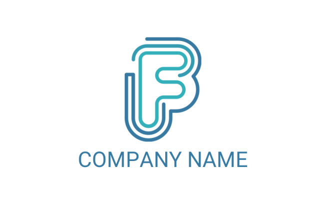 Design a Letter F logo made of line art