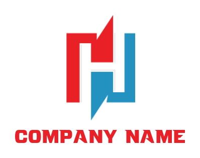 alphabets logo line art forming Letter H