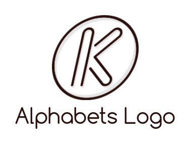 Letter K logo maker line art inside circle