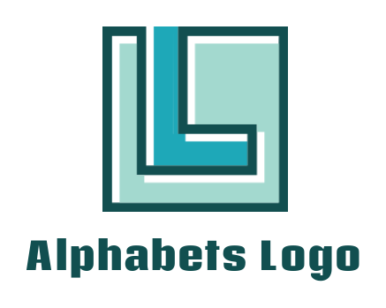 alphabets logo line art Letter L in square