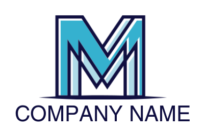 alphabets logo template line art Letter M