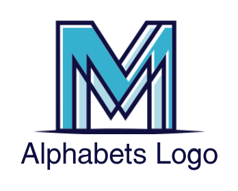 alphabets logo template line art Letter M