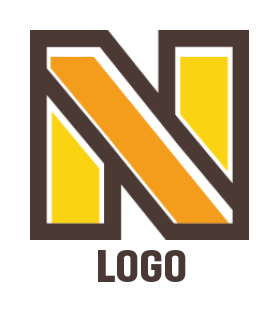 alphabets logo maker line art Letter N