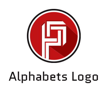 alphabets logo line art forming P inside circle